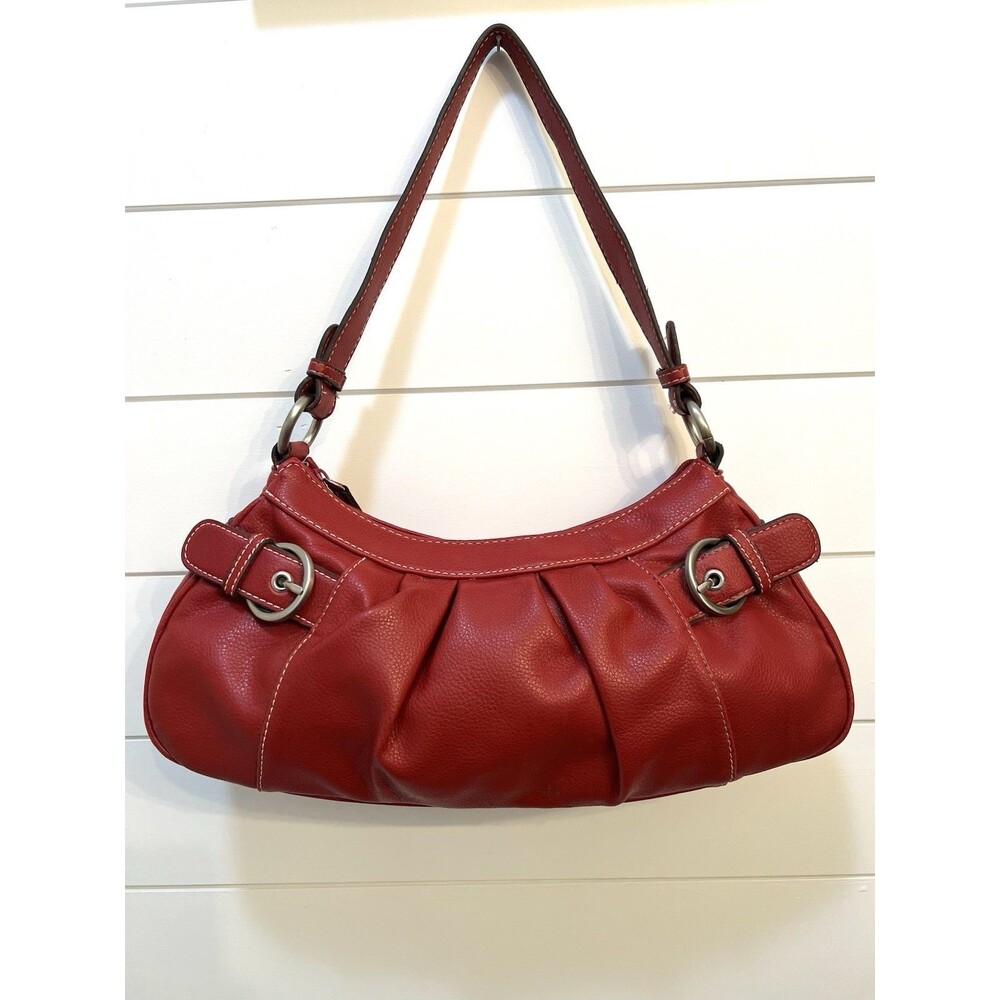 Vintage 90s Y2K Crescent Hobo Shoulder Bag Nine West Red Purse-**READ**